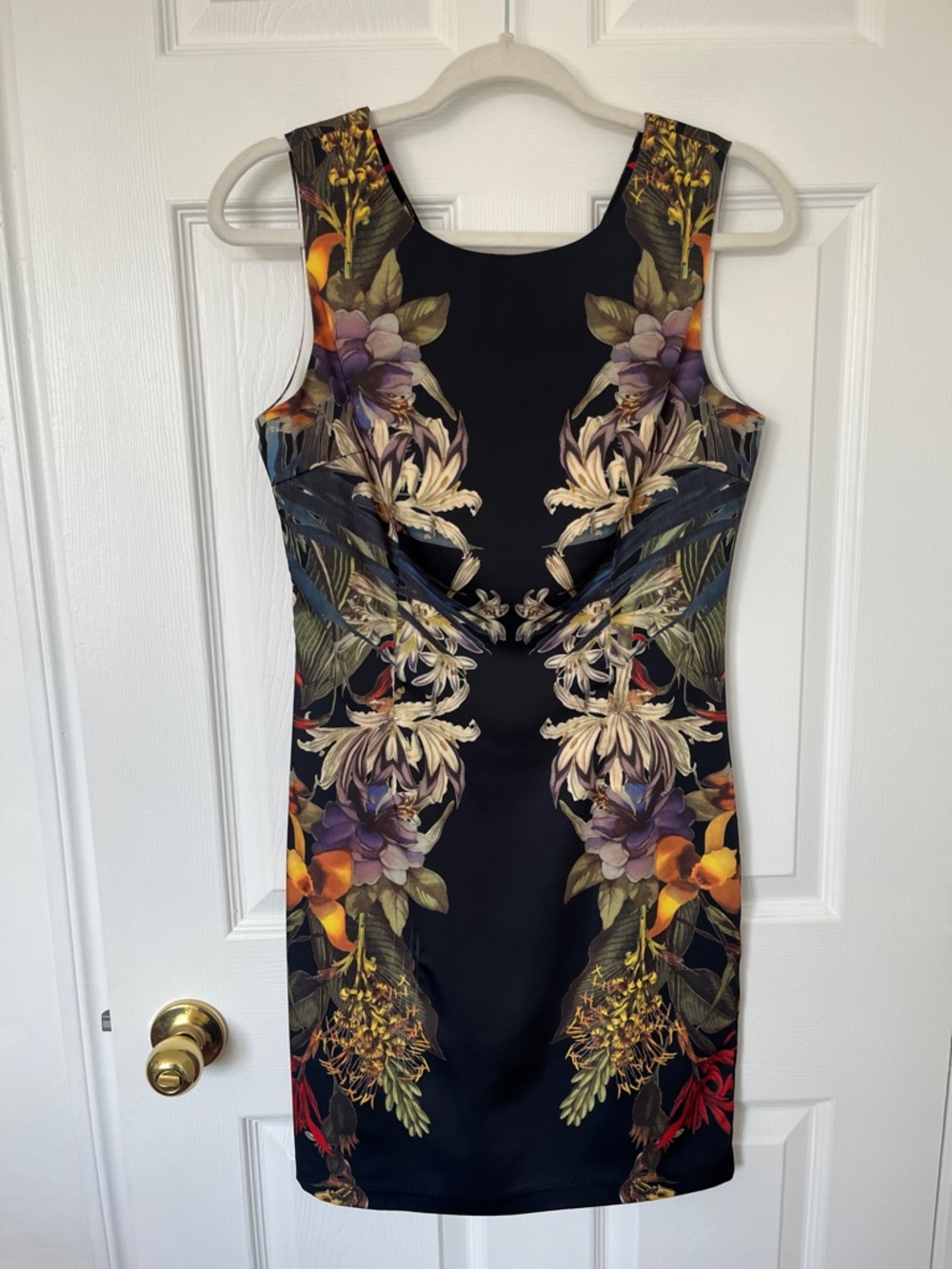 Luna Black Floral Sheath Dress - Elegant Printed Women's Dress
